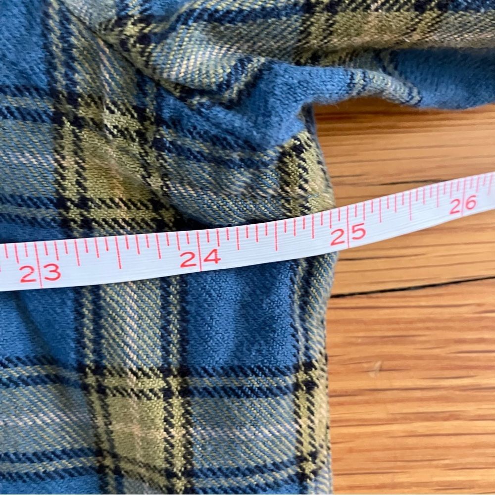 Mine Blue Yellow Plaid Button Down Classic Fit Corduroy Collar Shirt Large - Picture 6 of 6